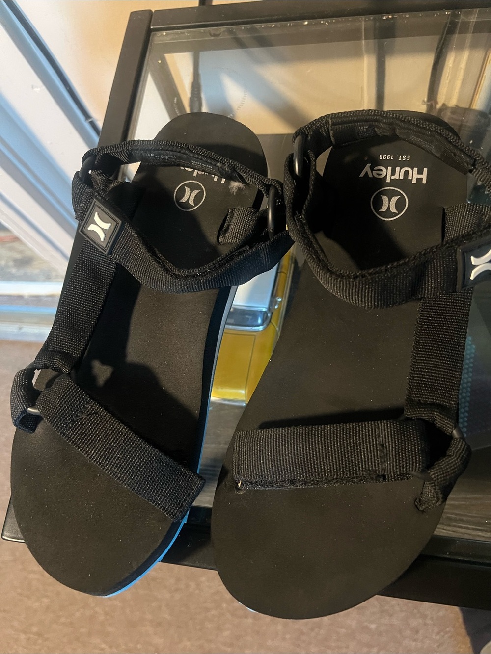 Hurley Black Adjustable Webbing Men’s Sandals size 10